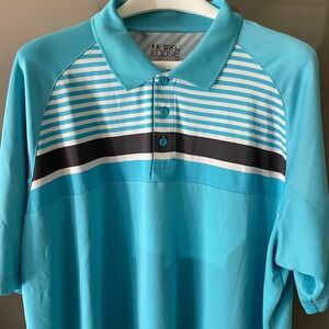 Under Armour Mens 2XL Loose HeatGear Golf Polo Blue Striped Palmer Legends CC